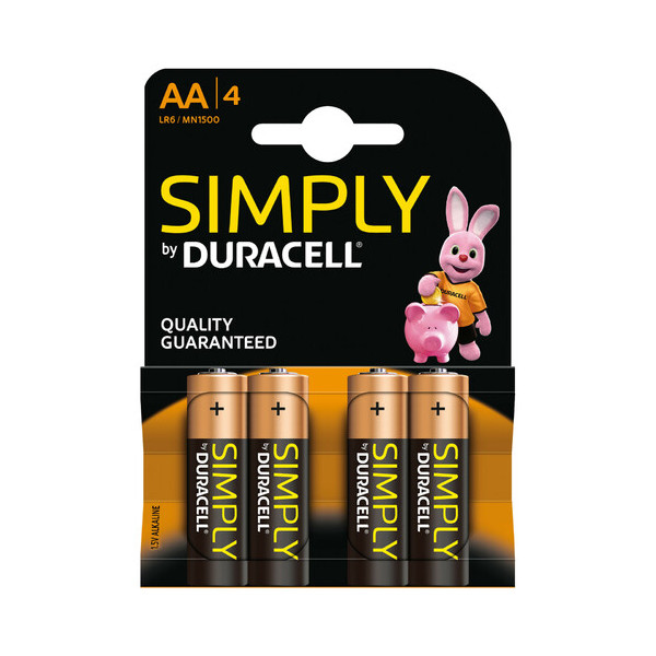 DURACELL SIMPLY AA B4 STILO MN1500 LR6 R6 HR06 ALKALINA