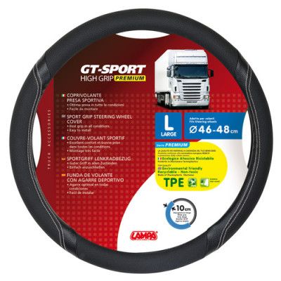 COPRIVOLANTE TPE GT-SPORT L  46-48CM NERO - SILVER