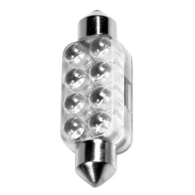 LAMPADA 10MMX44MM MEGA-BRITE 8 LED ROSSO