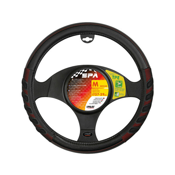 COPRIVOLANTE SPA NERO-ROSSO MISURA M 37-39 CM