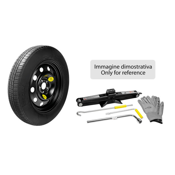 KIT RUOTINO 125-80 16 ACCIAIO CON CRIC E CHIAVE SVITARUOTE