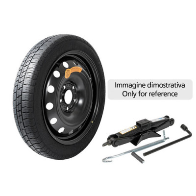 KIT RUOTINO 115-70 15 ACCIAIO CON CRIC E CHIAVE SVITARUOTE
