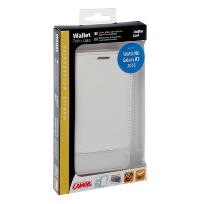 COVER  WALLET  PER SAMSUNG GALAXY A3 2016 - BIANCO