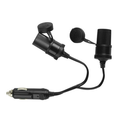 SPINOTTO CON CAVO E 2 PRESE 12-24V