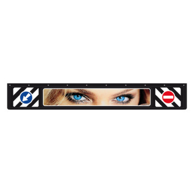 PARASPRUZZI CAMION 35X240 CM NERO A RILIEVO OCCHI 