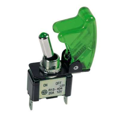 INTERRUTTORE CON SICURA 12-24 MAX 20A LED VERDE