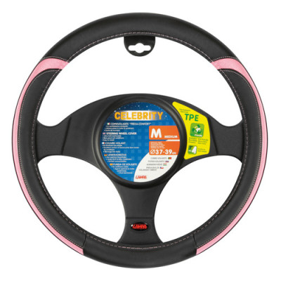 COPRIVOLANTE  CELEBRITY  MISURA M 37-39 CM NERO-ROSA