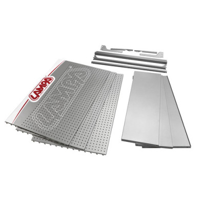KIT PANNELLI 210X100X45CM ARGENTO FORATI+ 2 RIPIANI  J 
