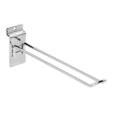 GANCIO CROMATO DOPPIO CM 20 PER SCAFFALI DOGHE