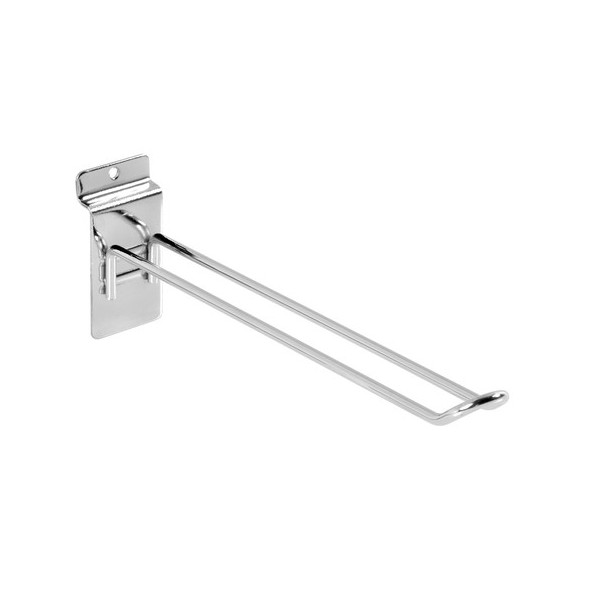 GANCIO CROMATO DOPPIO CM 20 PER SCAFFALI DOGHE