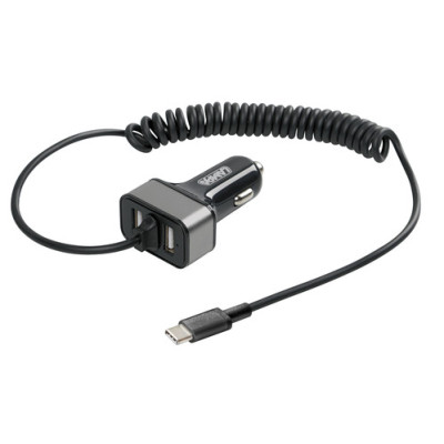 DOPPIA PRESA USB+CAVO TYPE C 6000MA 12-24V CON RICARICA VELOCE UNIVERSALE