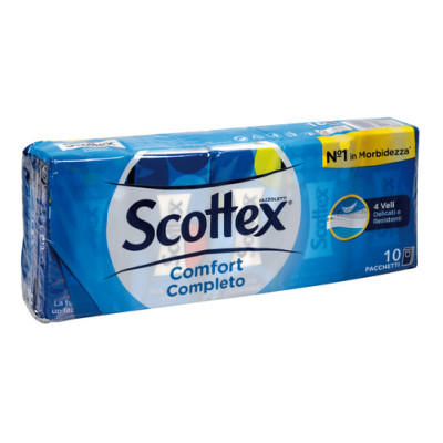 SCOTTEX FAZZOLETTI 4 VELI 1 CONFEZIONE DA 10 PACCHETTI