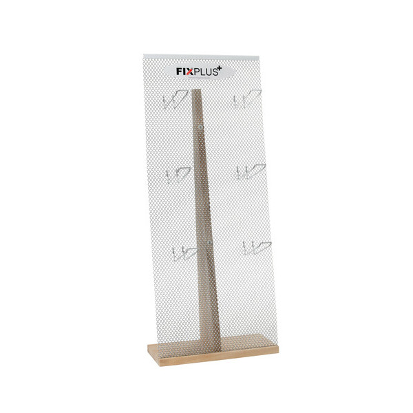 DISPLAY VUOTO CON 4 GANCI PER 30  FIX PLUS ,10 FERMACINGHI