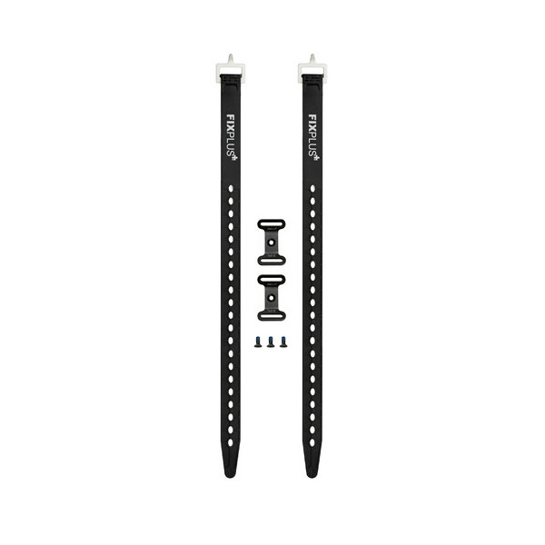 KIT 2X  FIX PLUS  NERO 46CM. +2 CINGHIE FISSAGGIO + 3 VITI