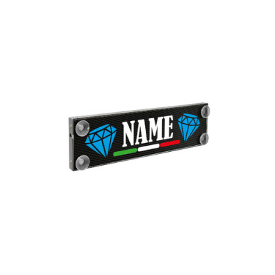TABELLA PERSONALIZZABILE LED 50CM CARBON LOOK MONO FLAG