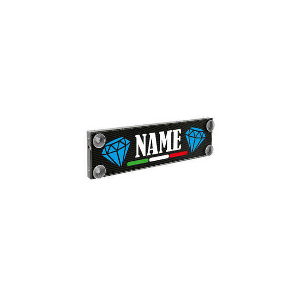 TABELLA PERSONALIZZABILE LED 50CM CARBON LOOK MONO FLAG