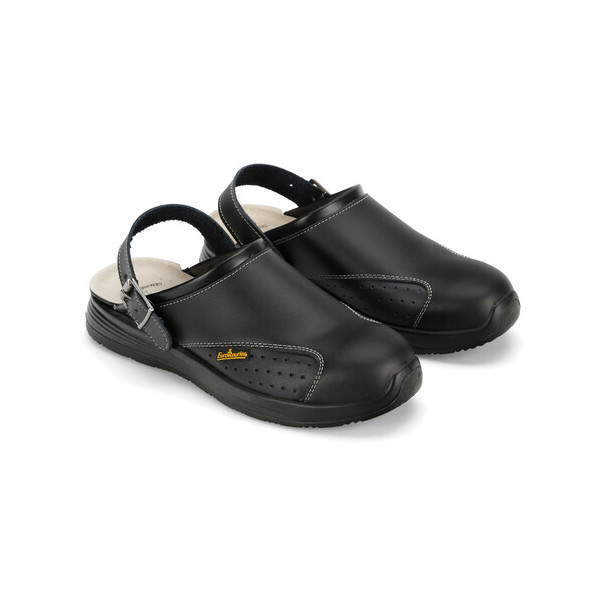 SABOT WORK SLIPPER TG.41 BLACK LEATHER E.ROUTIER
