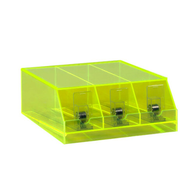 ESTENSIONE DISPLAY ACRILICO  ESSENTIALS  3 SLOT, VERDE FLUO