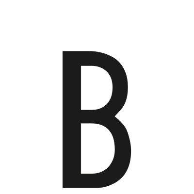 LETTERA B ADES. 6X3 CM NERA