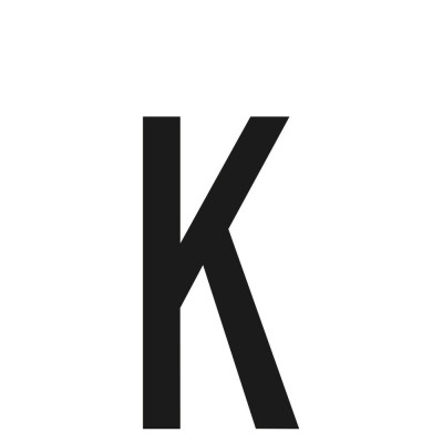 LETTERA K ADES. 6X3 CM NERA