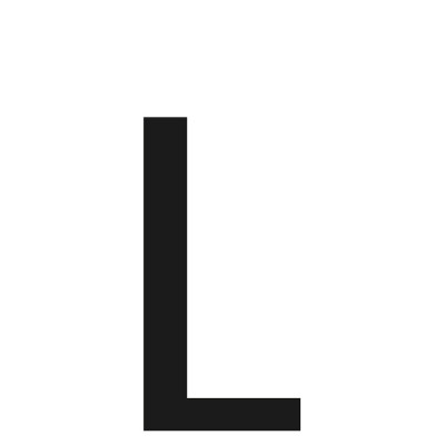 LETTERA L ADES. 6X3 CM NERA