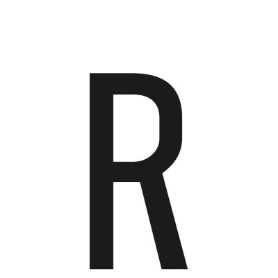 LETTERA R ADES. 6X3 CM NERA