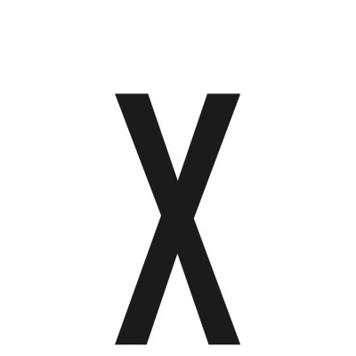 LETTERA X ADES. 6X3 CM NERA