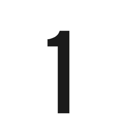 NUMERO 1 ADES. 6X3 CM NERO