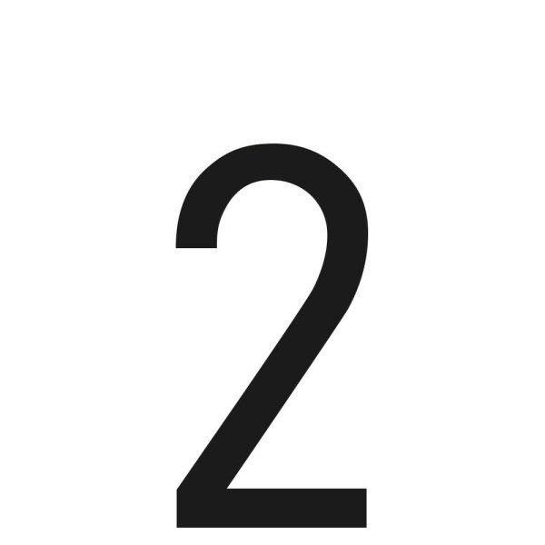 NUMERO 2 ADES. 6X3 CM NERO