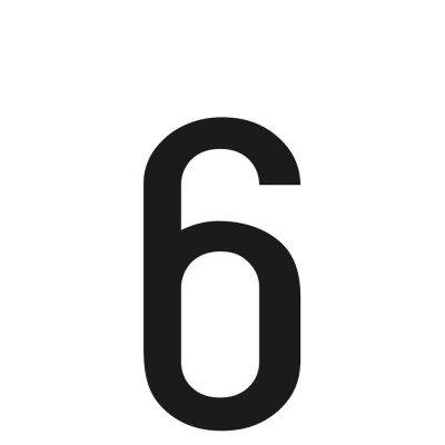 NUMERO 6 ADES. 6X3 CM NERO