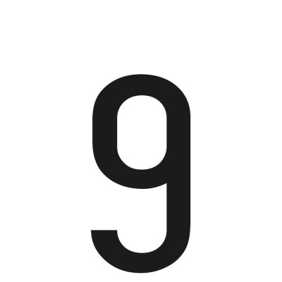 NUMERO 9 ADES. 6X3 CM NERO