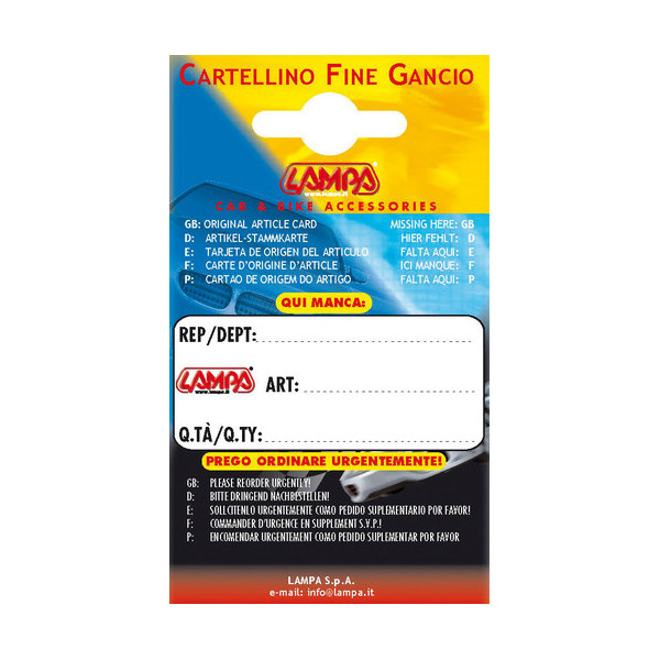 Cartellino fine gancio