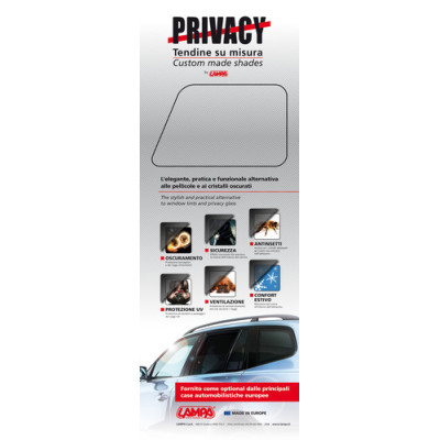 *LOCANDINA  PRIVACY TENDINE  PER DISPLAY ALLUMINIO