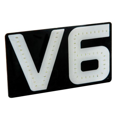 *EMBLEMA V6 LUCE LED BIANCA