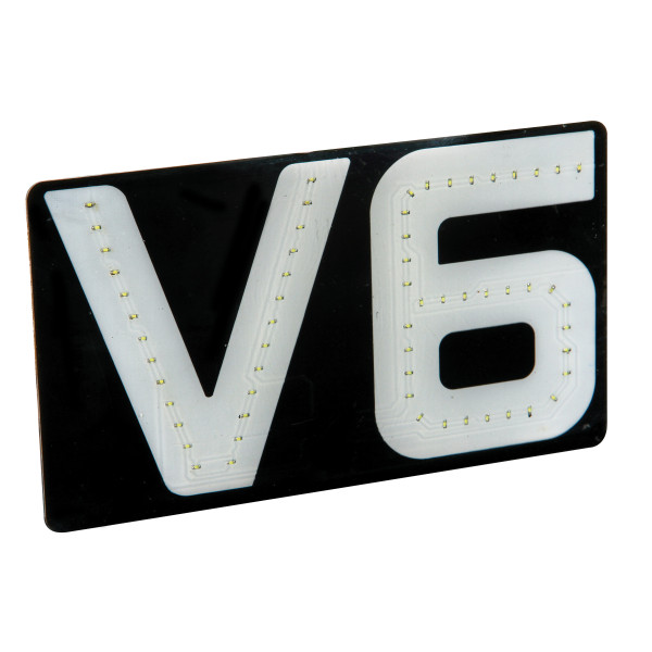 *EMBLEMA V6 LUCE LED BIANCA