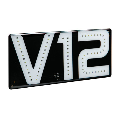 *EMBLEMA V12 LUCE LED BIANCA
