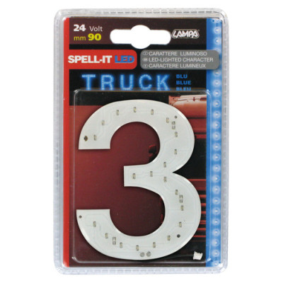 *NUMERO ADESIVO  3  24V LED  BLU