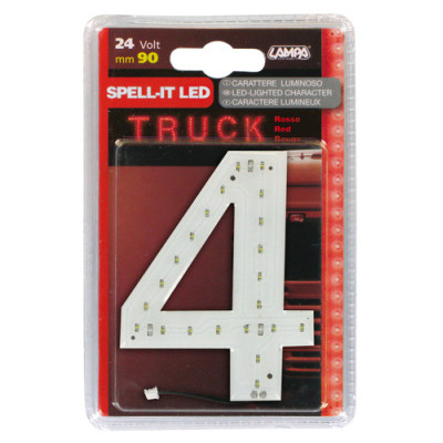 *NUMERO ADESIVO  4  24V LED  ROSSI