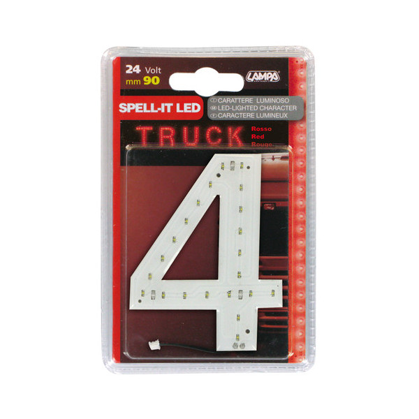 *NUMERO ADESIVO  4  24V LED  ROSSI