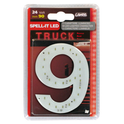 *NUMERO ADESIVO  9  24V LED  ROSSI