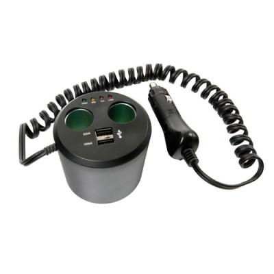 *CIABATTA MULTIPRESA E TESTER BATTERIA  POWER CUP 3IN1 12V