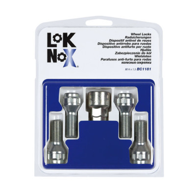 BULLONI ANTIFURTO  LOK-NOX  M14X1,5, 60°, 30,0MM