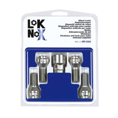 BULLONI ANTIFURTO  LOK-NOX  M14X1,5, 60°, 28,5MM