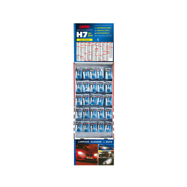Espositore 150 lampadine  H7-12V-55W