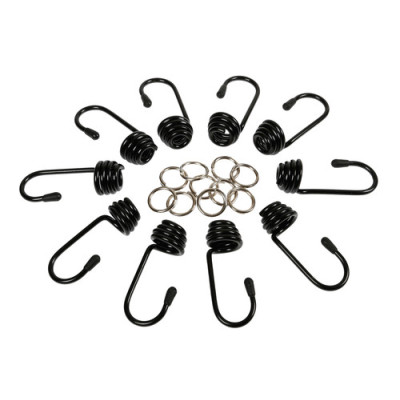 SET 10 GANCI E MORSETTI METAL PER CORDA ELASTICA 10MM