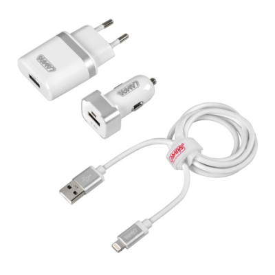 *KIT RICARICA LIGHTNING (PER IPOD,IPHONE,IPAD) 12-24V +230V