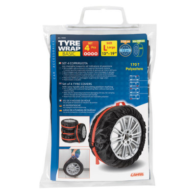 SET 4 COPRIRUOTA  TYRE-WRAP  BASIC IN POLYESTER
