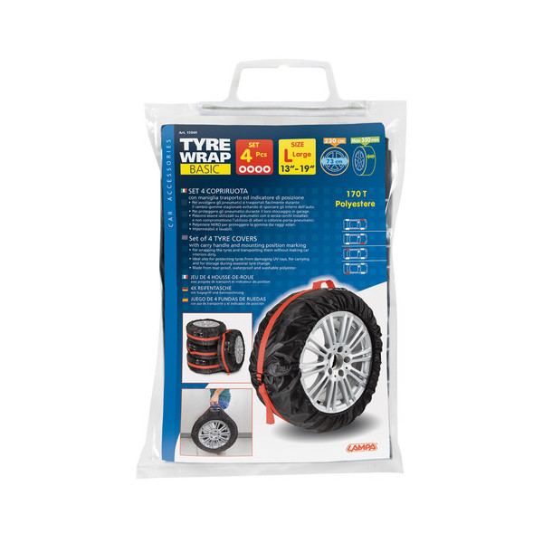 SET 4 COPRIRUOTA  TYRE-WRAP  BASIC IN POLYESTER