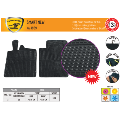 TAPPETO GOMMA SR 4 PZ SMART NEW