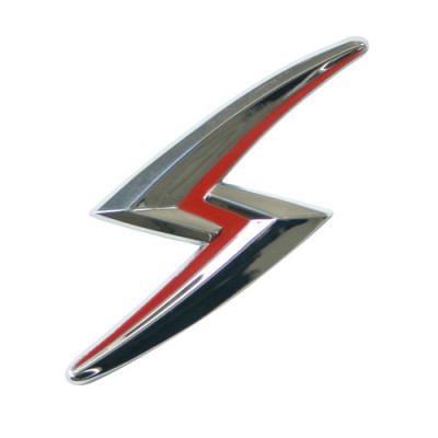 Emblema 3D cromato bicolore - Saetta